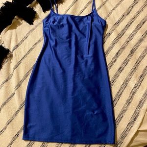 Blue Spaghetti Strap Mini Dress